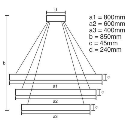LED Dimmable chandelier on a string LED/220W/230V 3000-6500K + remote control