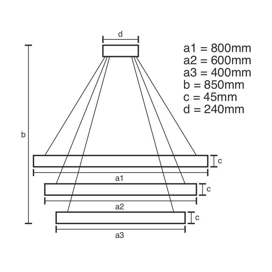 LED Dimmable chandelier on a string LED/220W/230V 3000-6500K + remote control