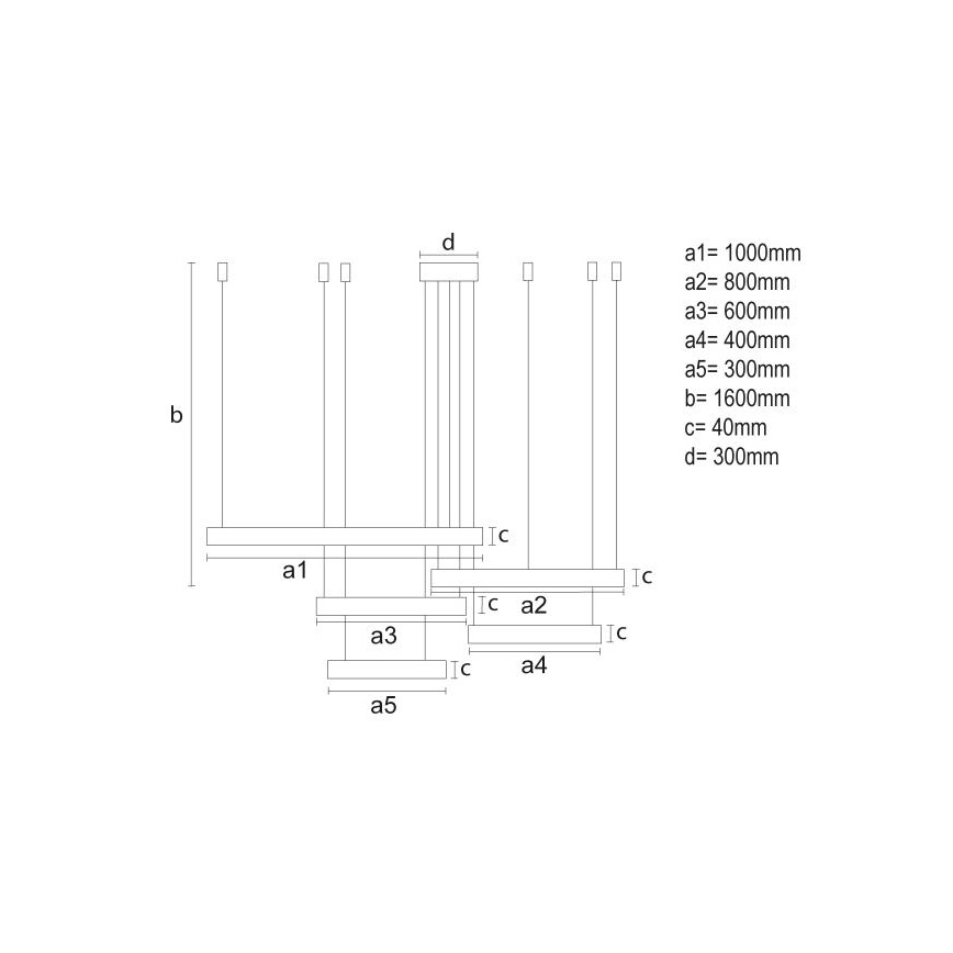 LED Dimmable chandelier on a string LED/220W/230V 3000-6500K + remote control