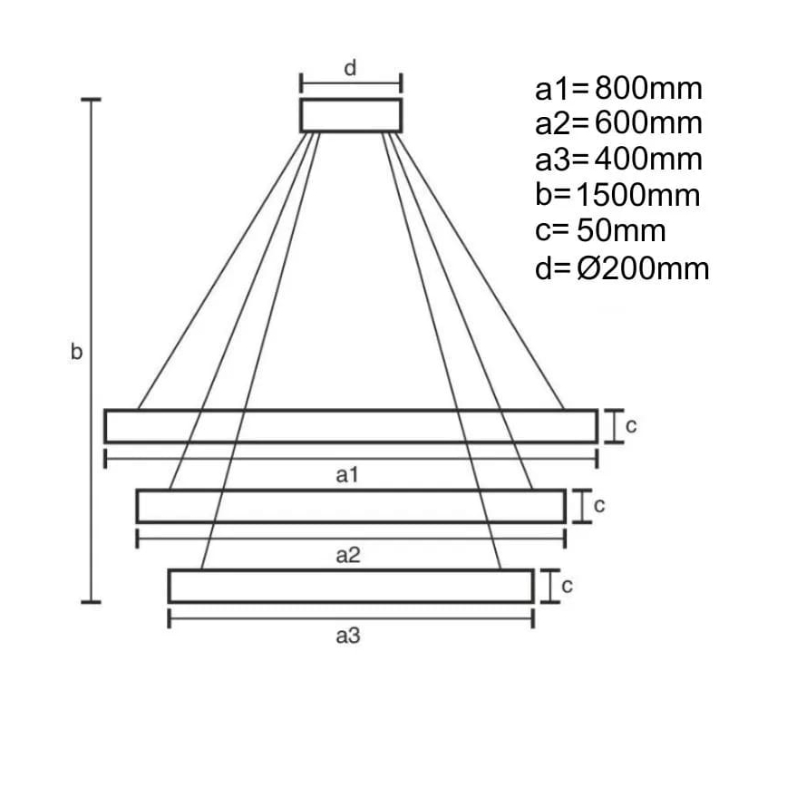 LED Dimmable chandelier on a string LED/235W/230V 3000-6500K + remote control