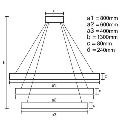LED Dimmable chandelier on a string LED/240W/230V 3000-6500K + remote control