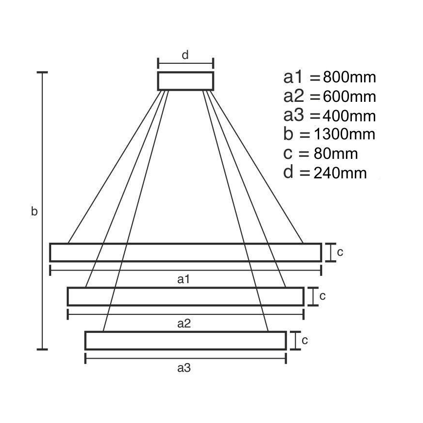 LED Dimmable chandelier on a string LED/240W/230V 3000-6500K + remote control
