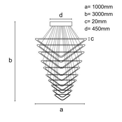 LED Dimmable chandelier on a string LED/385W/230V 3000-6500K + remote control