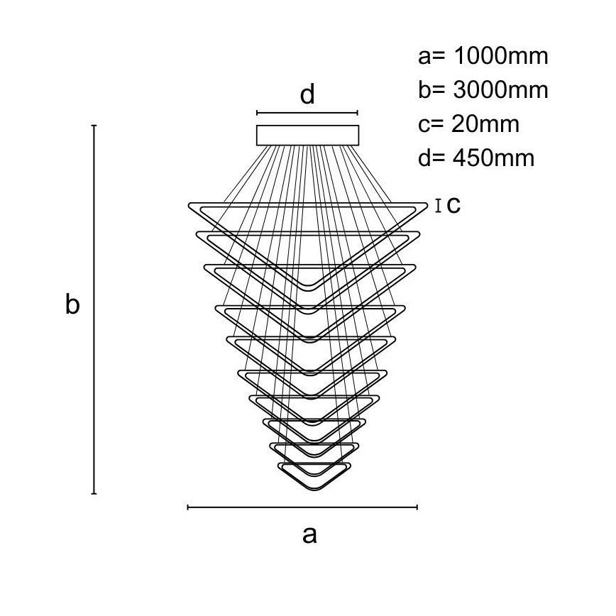 LED Dimmable chandelier on a string LED/385W/230V 3000-6500K + remote control