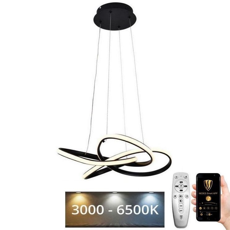 LED Dimmable chandelier on a string LED/40W/230V 3000-6500K black + remote control