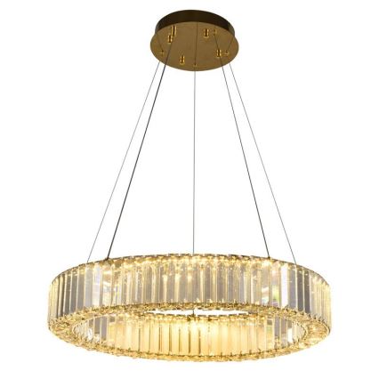 LED Dimmable crystal chandelier on a string LED/40W/230V 3000-6500K chrome/gold + remote control