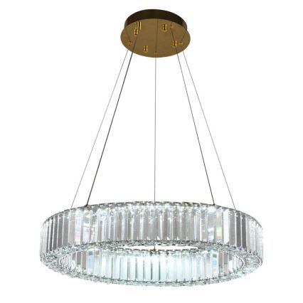 LED Dimmable crystal chandelier on a string LED/40W/230V 3000-6500K chrome/gold + remote control