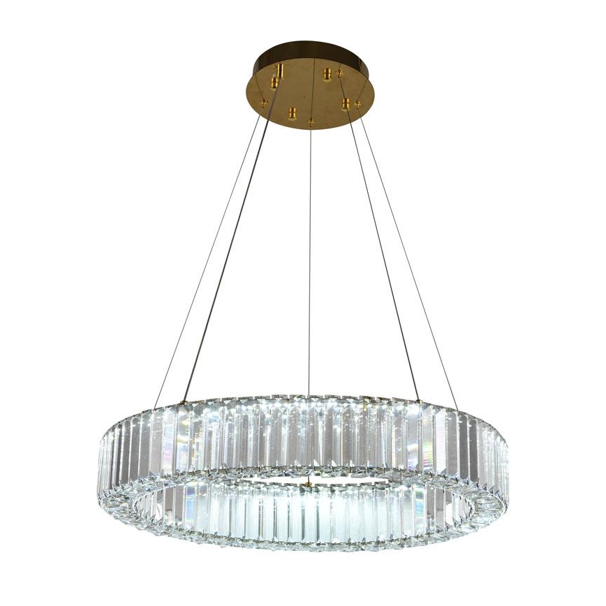 LED Dimmable crystal chandelier on a string LED/40W/230V 3000-6500K chrome/gold + remote control