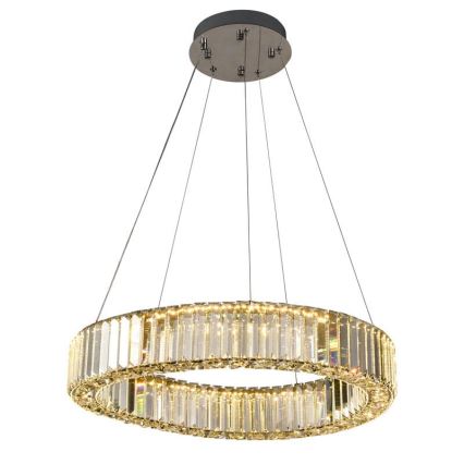 LED Dimmable crystal chandelier on a string LED/40W/230V 3000-6500K shiny chrome + remote control
