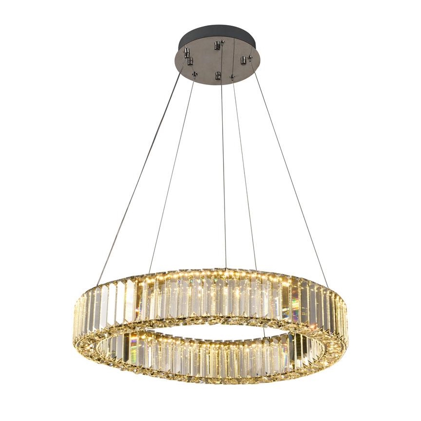 LED Dimmable crystal chandelier on a string LED/40W/230V 3000-6500K shiny chrome + remote control