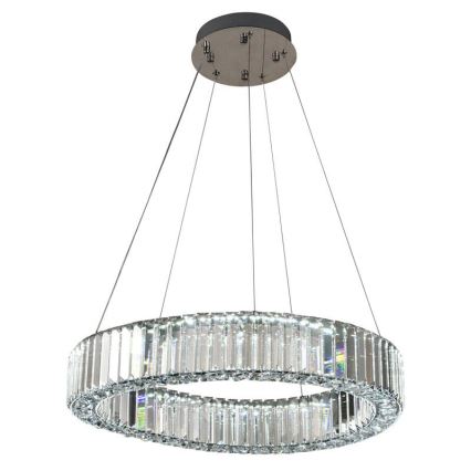 LED Dimmable crystal chandelier on a string LED/40W/230V 3000-6500K shiny chrome + remote control