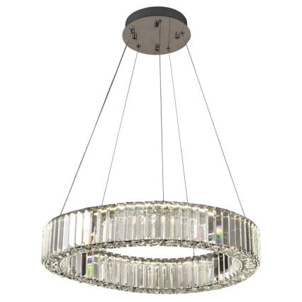 LED Dimmable crystal chandelier on a string LED/40W/230V 3000-6500K shiny chrome + remote control