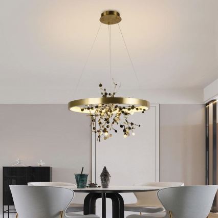 LED Dimmable chandelier on a string LED/40W/230V 3000-6500K gold + remote control