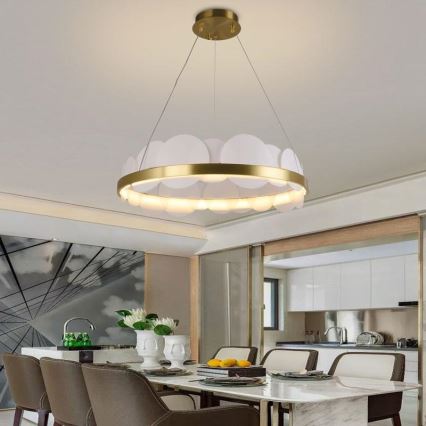 LED Dimmable chandelier on a string LED/40W/230V 3000-6500K gold + remote control