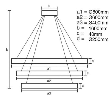 LED Dimmable chandelier on a string LED/45W/230V 3000-6500K + remote control