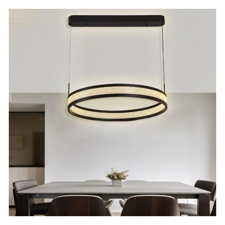 LED Dimmable chandelier on a string LED/45W/230V 3000-6500K d. 60 cm black + remote control