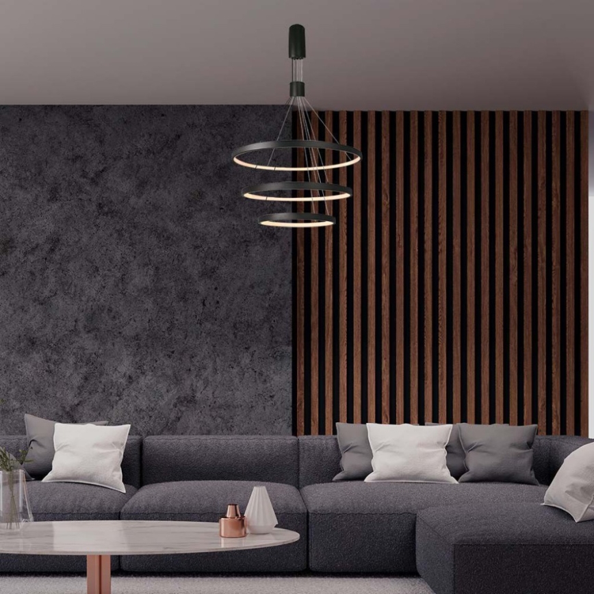 LED Dimmable chandelier on a string LED/46W/230V 3000K black