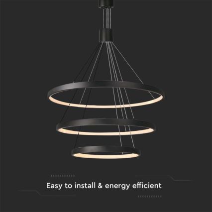 LED Dimmable chandelier on a string LED/46W/230V 3000K black