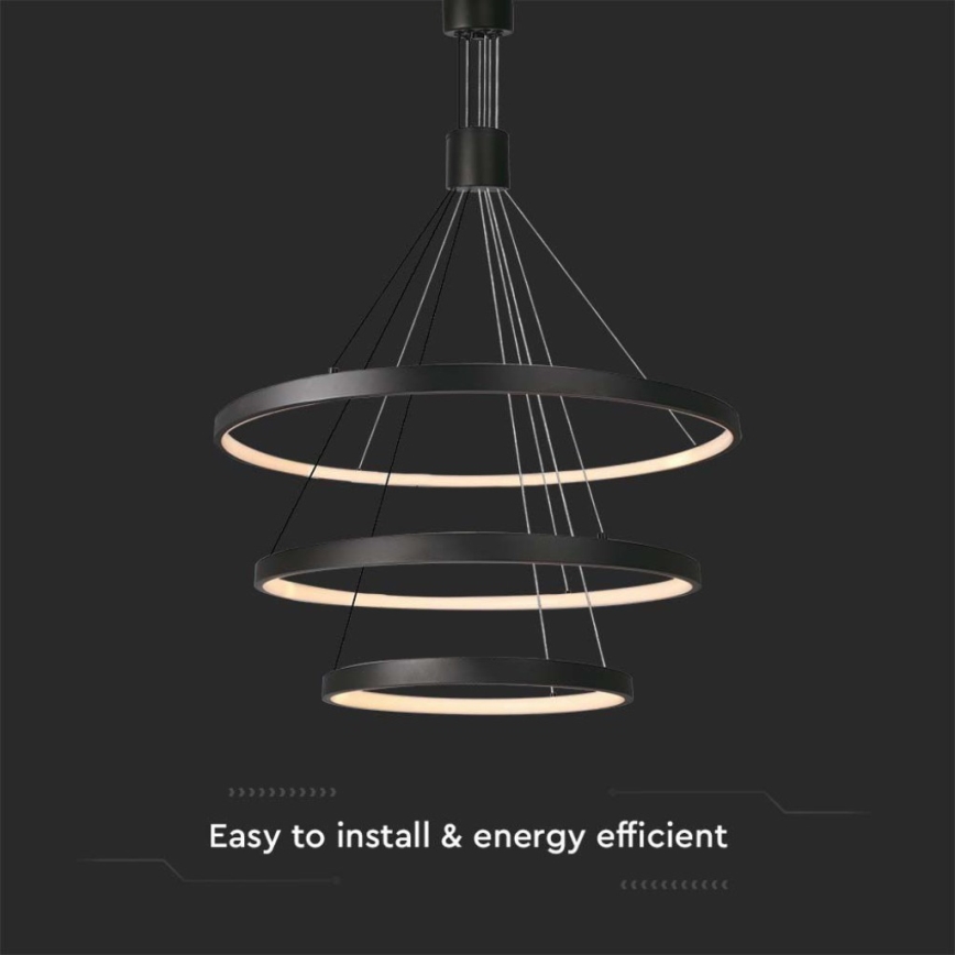 LED Dimmable chandelier on a string LED/46W/230V 3000K black