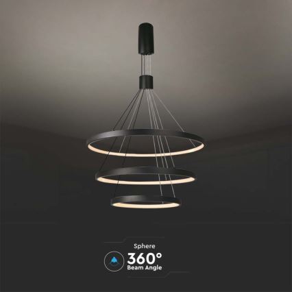 LED Dimmable chandelier on a string LED/46W/230V 3000K black