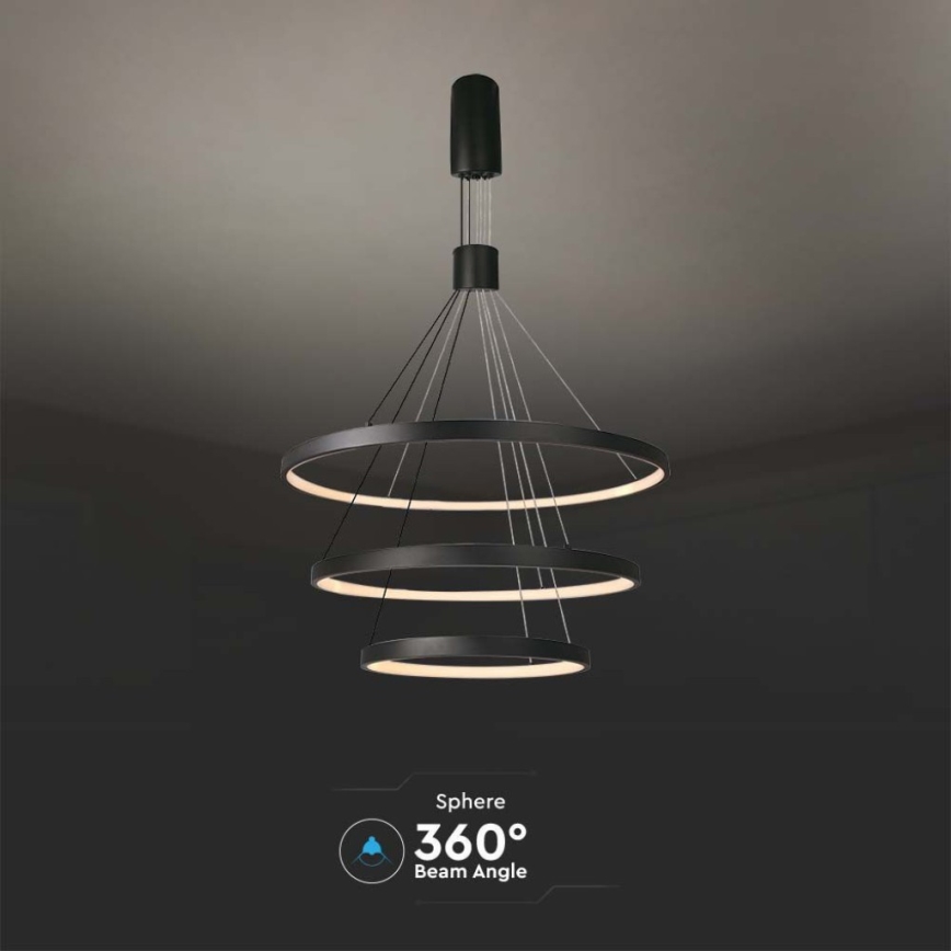 LED Dimmable chandelier on a string LED/46W/230V 3000K black