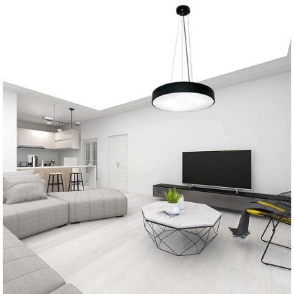 LED Dimmable chandelier on a string LED/50W/230V 3000-6500K black + remote control