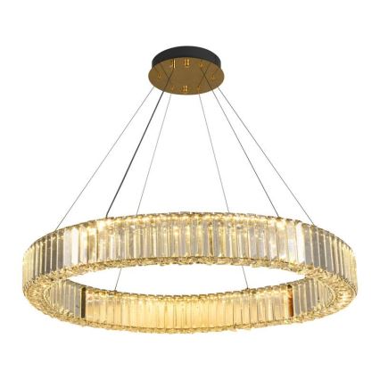 LED Dimmable crystal chandelier on a string LED/50W/230V 3000-6500K chrome/gold + remote control