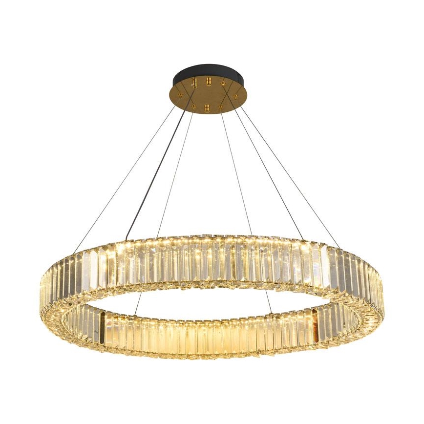 LED Dimmable crystal chandelier on a string LED/50W/230V 3000-6500K chrome/gold + remote control