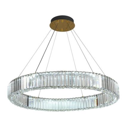 LED Dimmable crystal chandelier on a string LED/50W/230V 3000-6500K chrome/gold + remote control