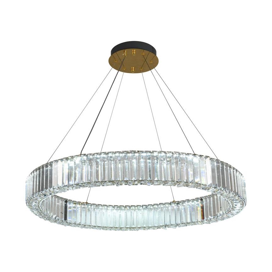 LED Dimmable crystal chandelier on a string LED/50W/230V 3000-6500K chrome/gold + remote control