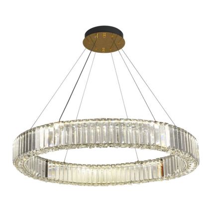 LED Dimmable crystal chandelier on a string LED/50W/230V 3000-6500K chrome/gold + remote control