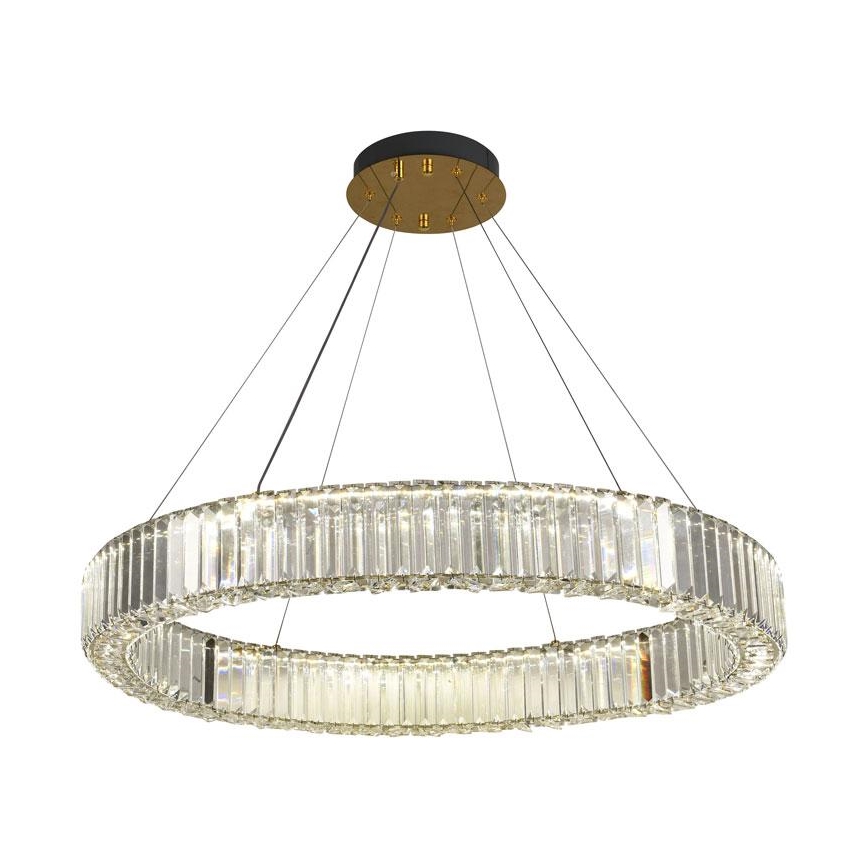 LED Dimmable crystal chandelier on a string LED/50W/230V 3000-6500K chrome/gold + remote control