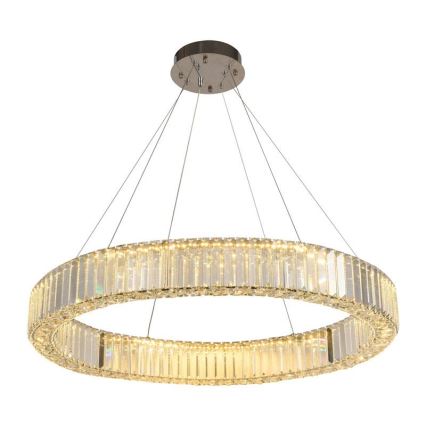 LED Dimmable crystal chandelier on a string LED/50W/230V 3000-6500K shiny chrome + remote control