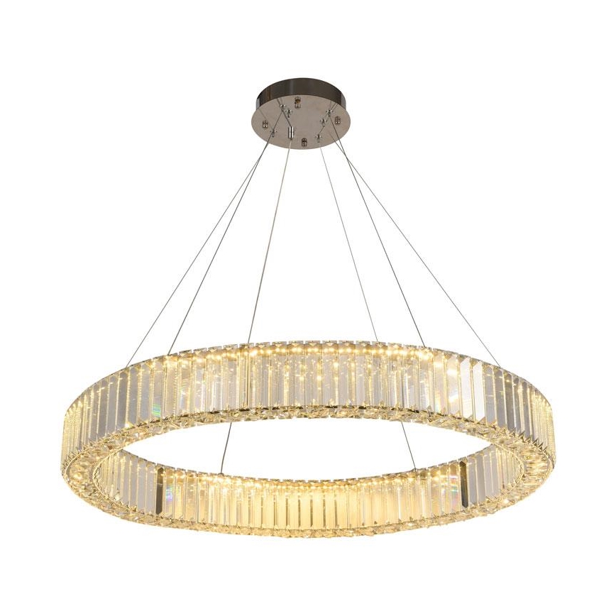 LED Dimmable crystal chandelier on a string LED/50W/230V 3000-6500K shiny chrome + remote control