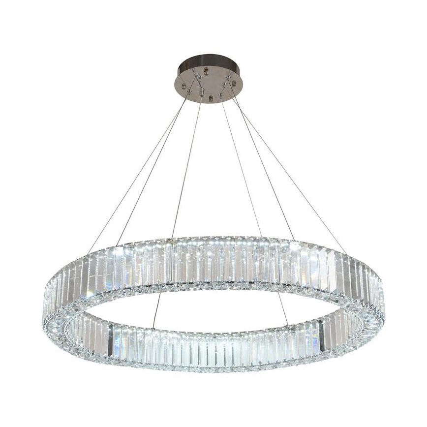 LED Dimmable crystal chandelier on a string LED/50W/230V 3000-6500K shiny chrome + remote control