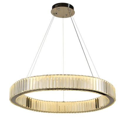 LED Dimmable crystal chandelier on a string LED/50W/230V 3000-6500K shiny chrome + remote control