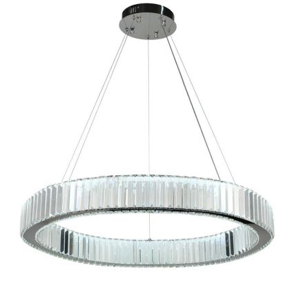 LED Dimmable crystal chandelier on a string LED/50W/230V 3000-6500K shiny chrome + remote control