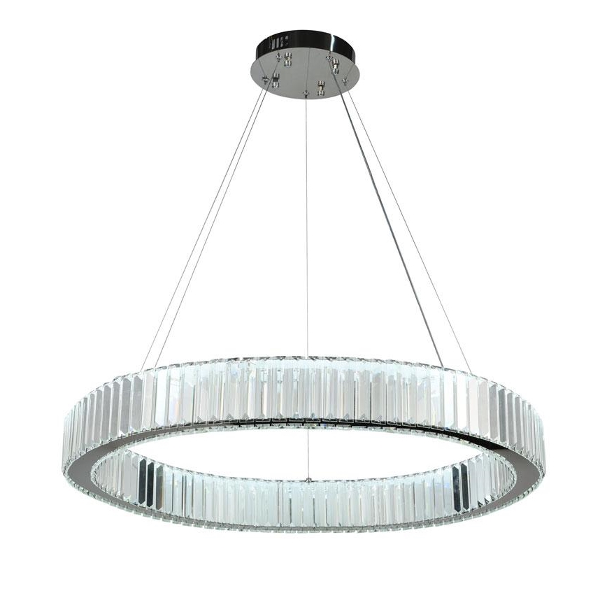 LED Dimmable crystal chandelier on a string LED/50W/230V 3000-6500K shiny chrome + remote control