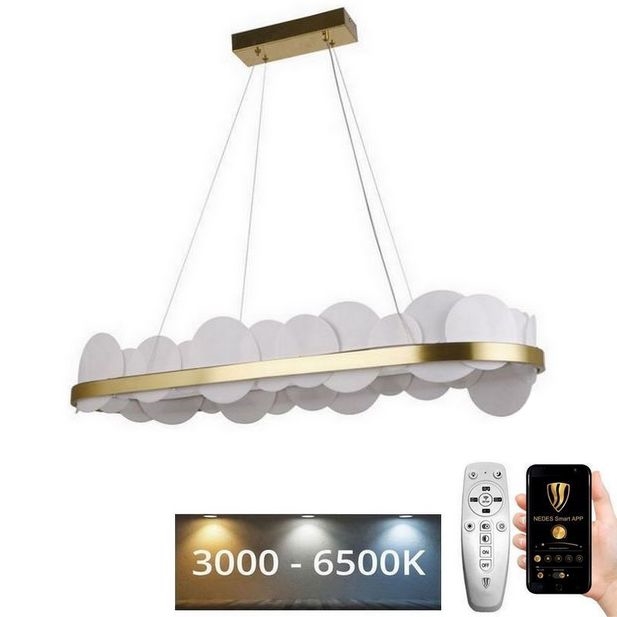 LED Dimmable chandelier on a string LED/50W/230V 3000-6500K gold + remote control