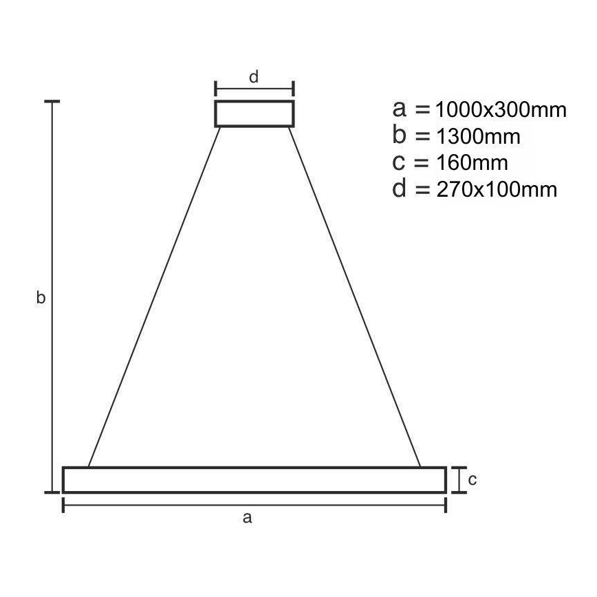 LED Dimmable chandelier on a string LED/50W/230V 3000-6500K gold + remote control