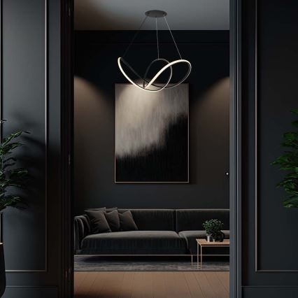 LED Dimmable chandelier on a string LED/50W/230V 3000K black