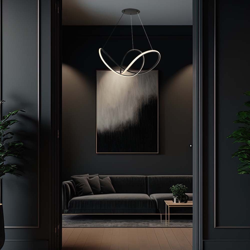 LED Dimmable chandelier on a string LED/50W/230V 3000K black