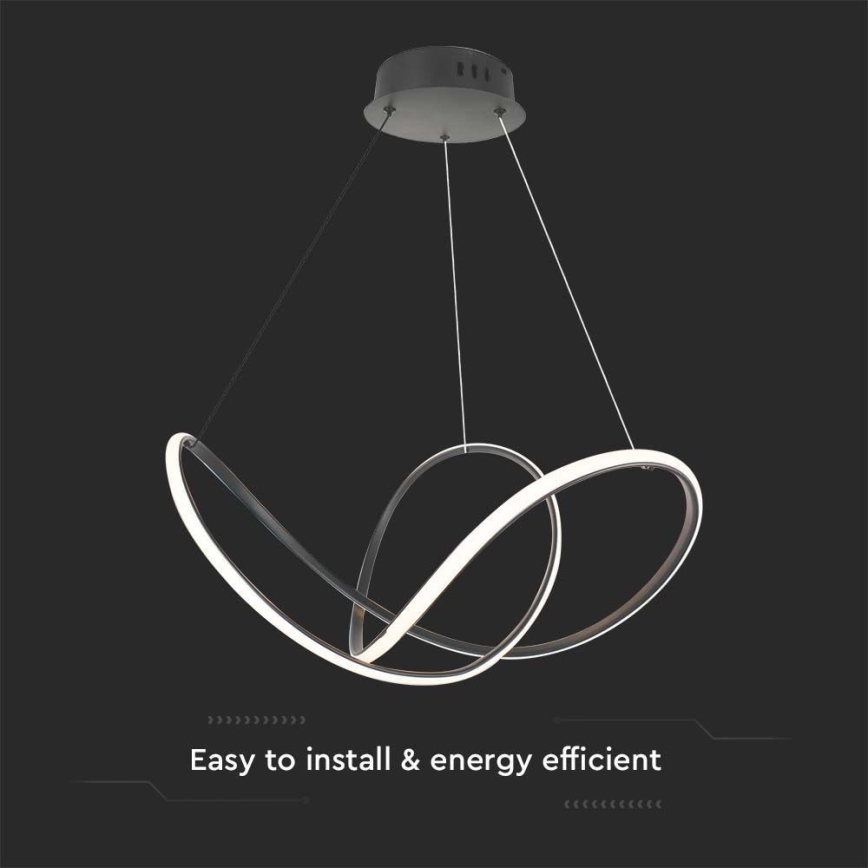 LED Dimmable chandelier on a string LED/50W/230V 3000K black