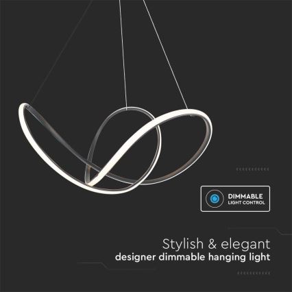 LED Dimmable chandelier on a string LED/50W/230V 3000K black