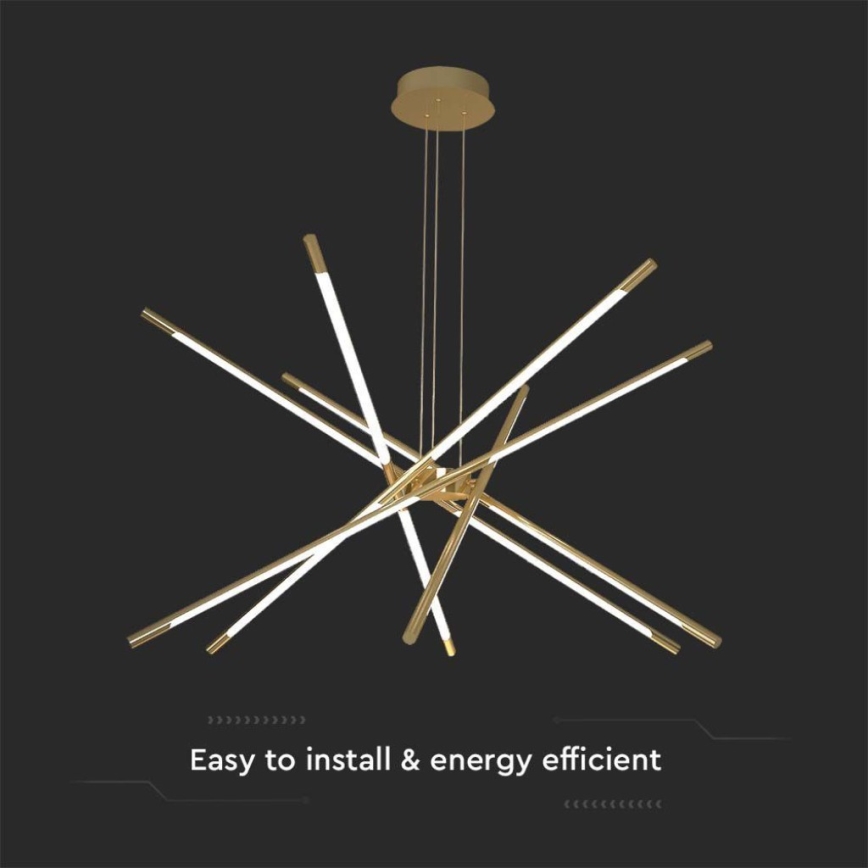 LED Dimmable chandelier on a string LED/50W/230V 3000K gold