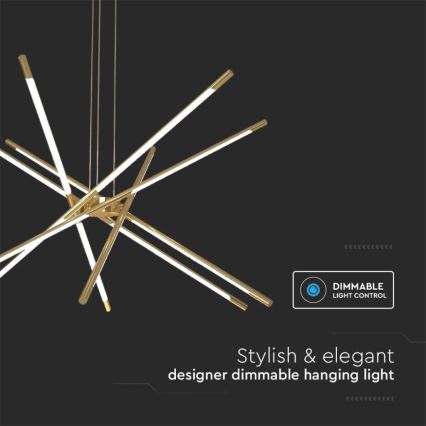 LED Dimmable chandelier on a string LED/50W/230V 3000K gold