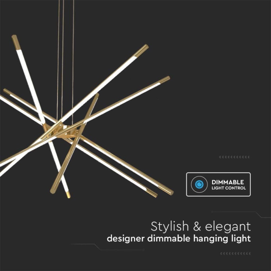 LED Dimmable chandelier on a string LED/50W/230V 3000K gold