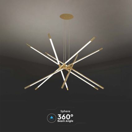 LED Dimmable chandelier on a string LED/50W/230V 3000K gold