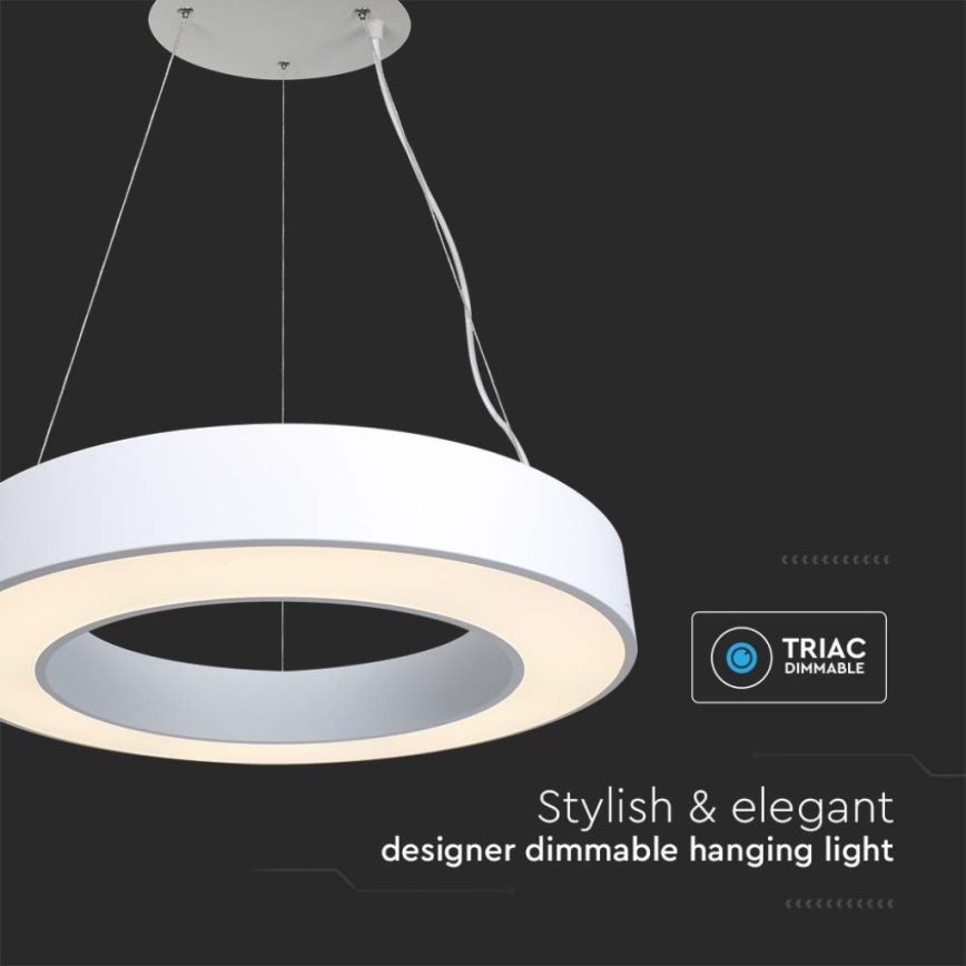 LED Dimmable chandelier on a string LED/50W/230V 4000K d. 60 cm white