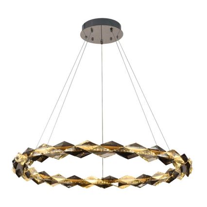 LED Dimmable crystal chandelier on a string LED/55W/230V 3000-6500K shiny chrome + remote control